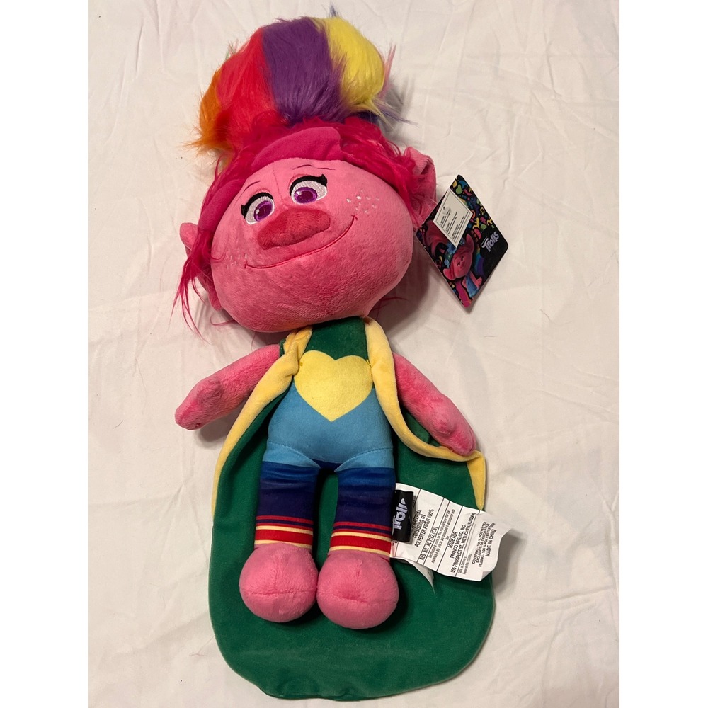 Trolls Princess Poppy II Pillow Dreamworks 22" Stuffed Plush Doll Rainbow